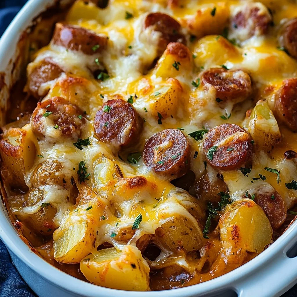 Cheesy Hot Dog Tater Tot Casserole