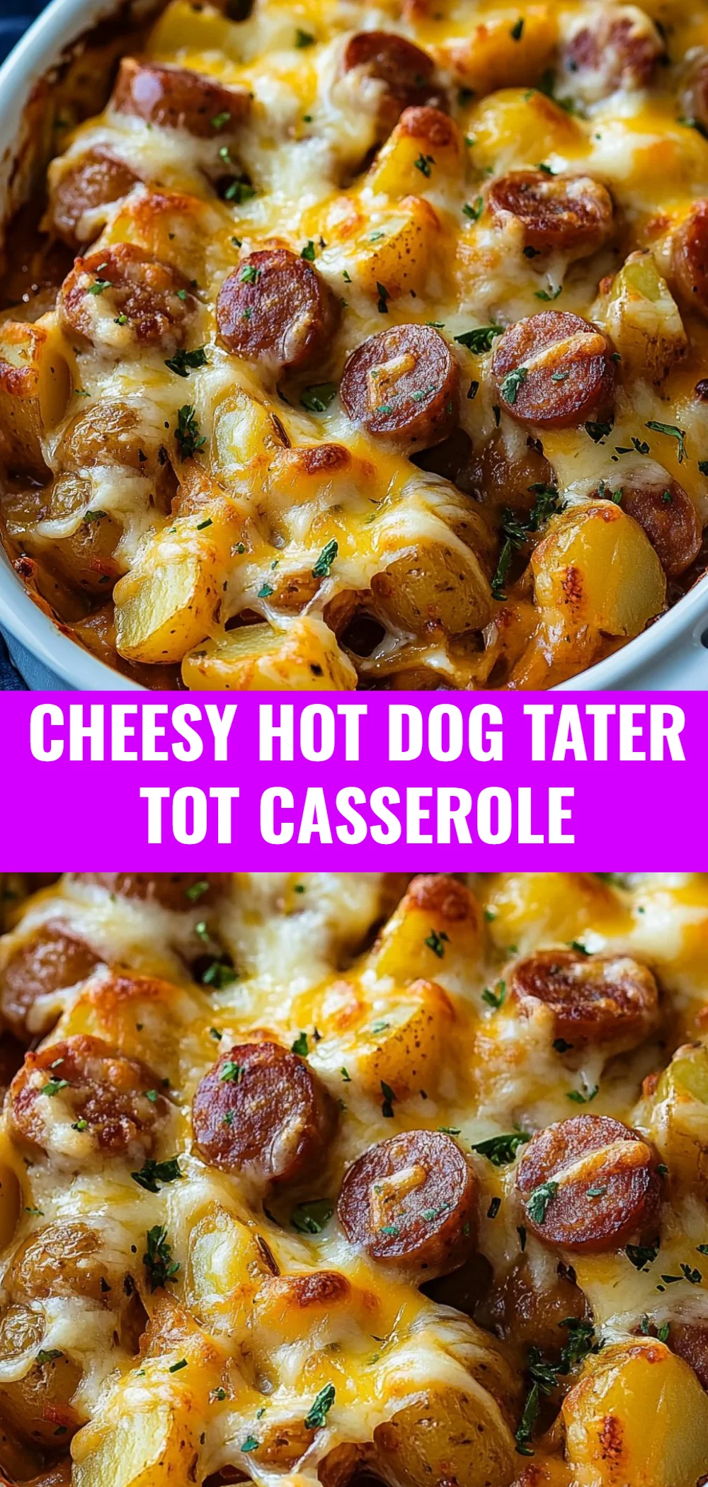 Cheesy Hot Dog Tater Tot Casserole