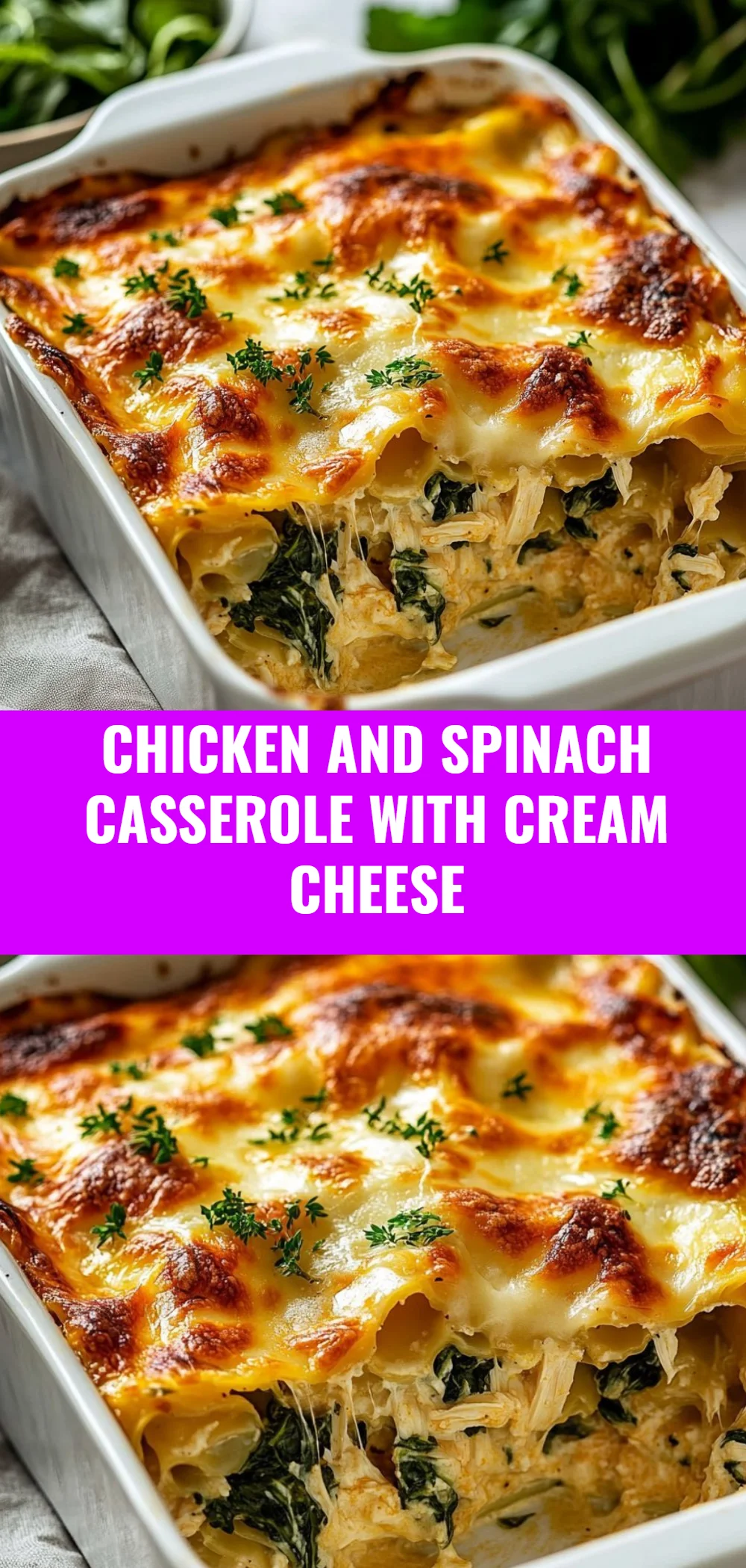 Chicken and Spinach Casserole with Cream Cheese