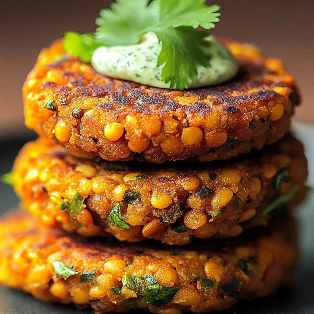 Crispy Sweet Potato and Red Lentil Patties