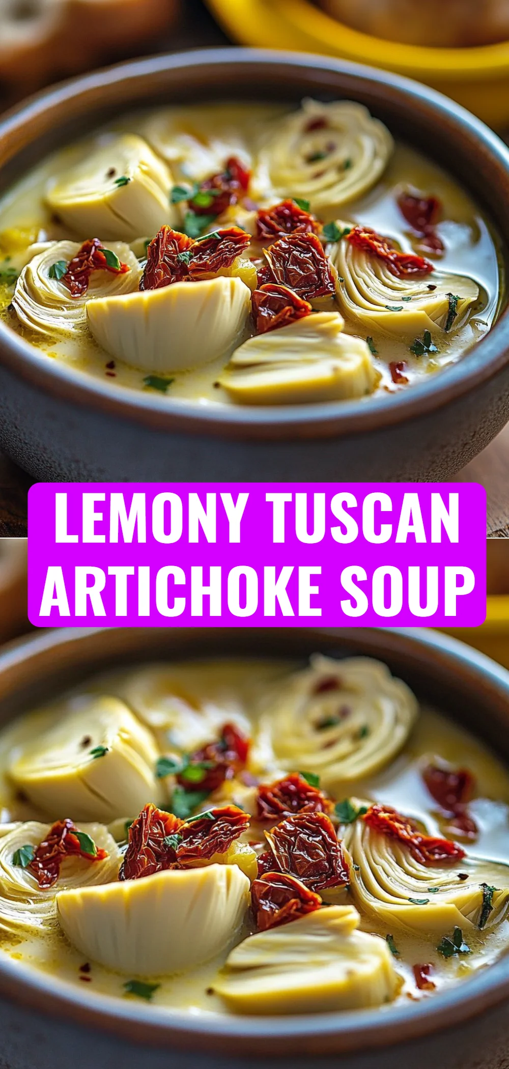 Lemony Tuscan Artichoke Soup