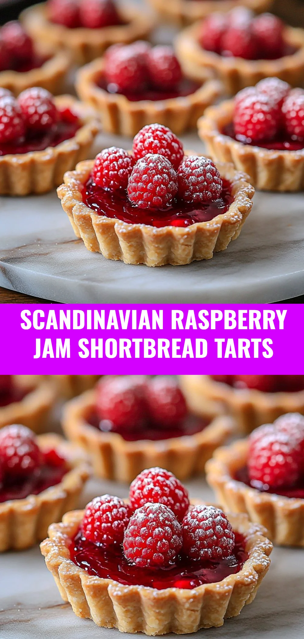 Scandinavian Raspberry Jam Shortbread Tarts