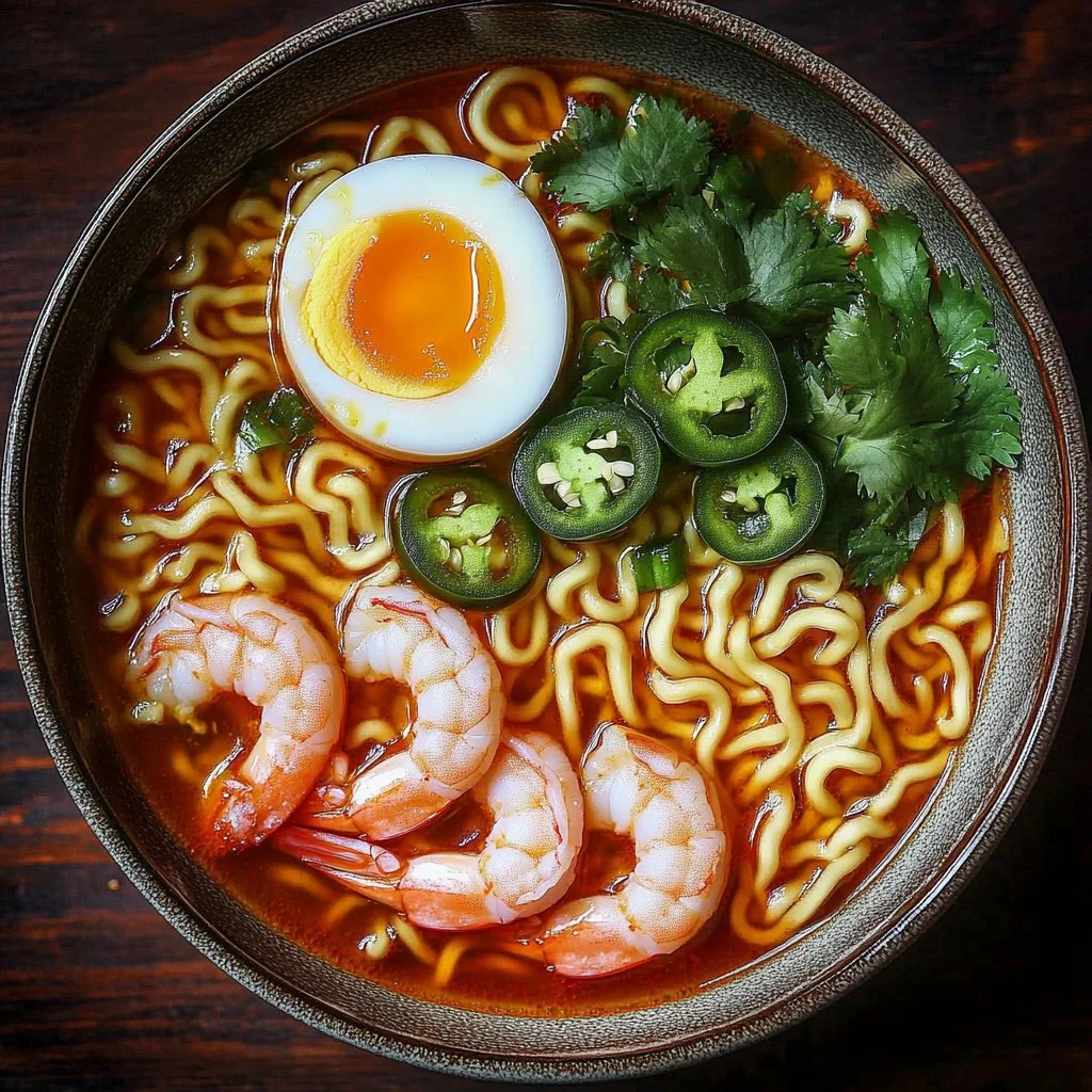Spicy Jalapeño Cheddar Sausage & Shrimp Ramen